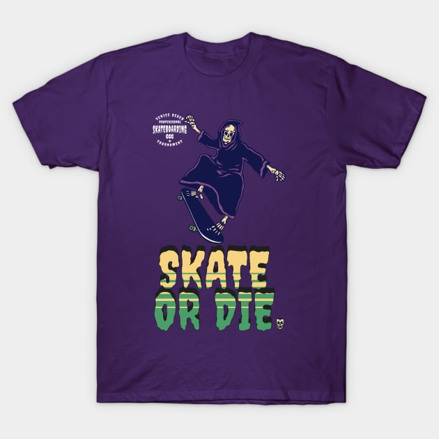 Skate or Die Venice Beach Professional Skateboarding Tournament T-Shirt by TSHIRT PLACE